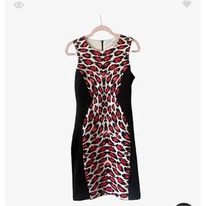 Stylish Black and Red Patterned Dress